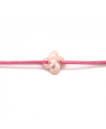 Bracelet baby Ilargia nacre rose sur cordon