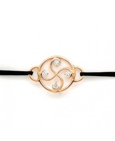 Bracelet Nahia txiki diamants or rose