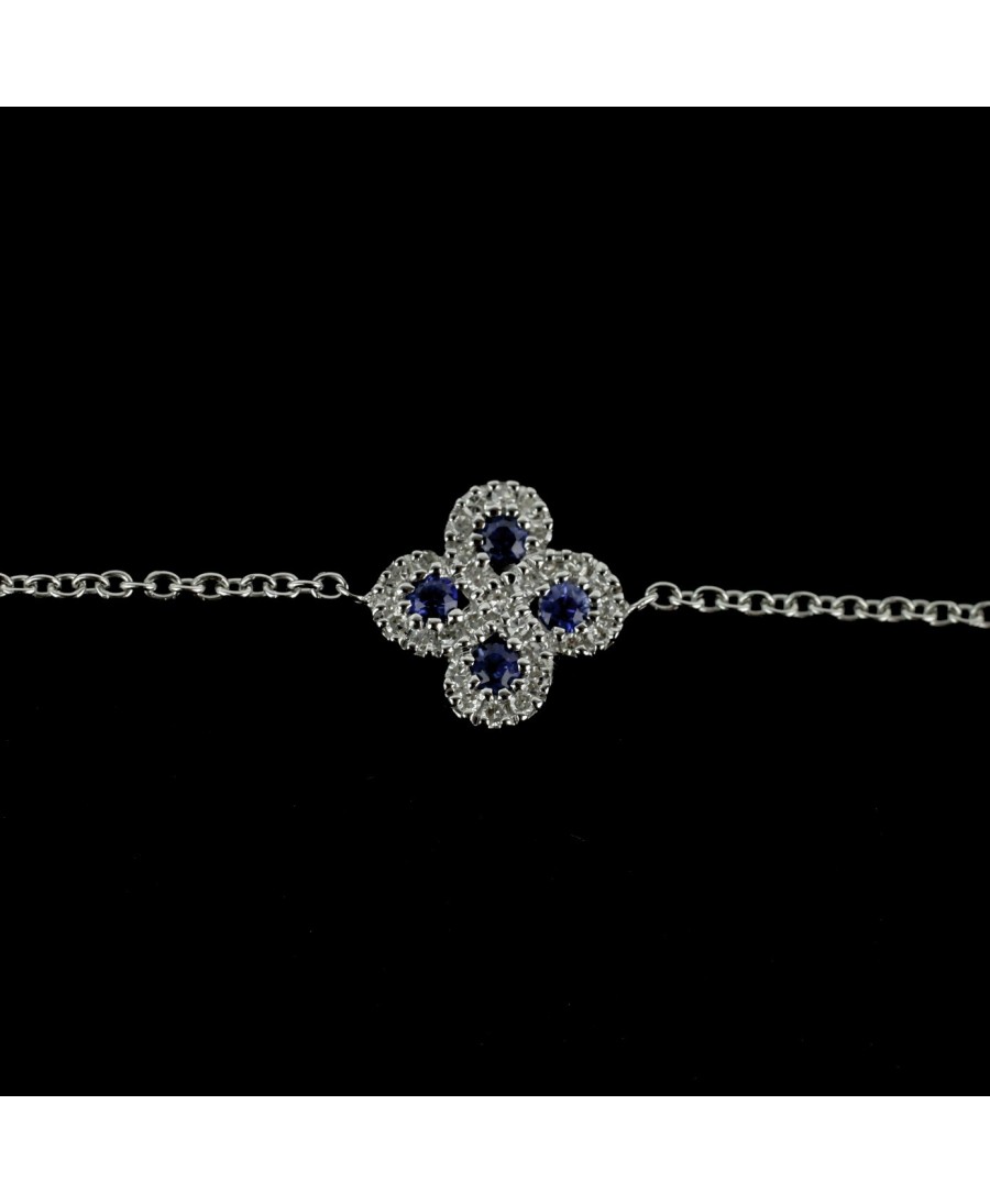 Bracelet Argia txiki diamants et saphirs or blanc