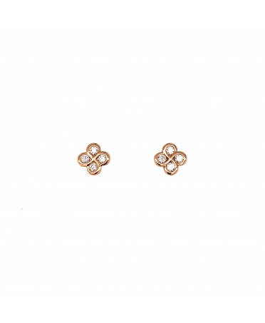 Boucles d'oreilles Alaia txiki diamants or rose